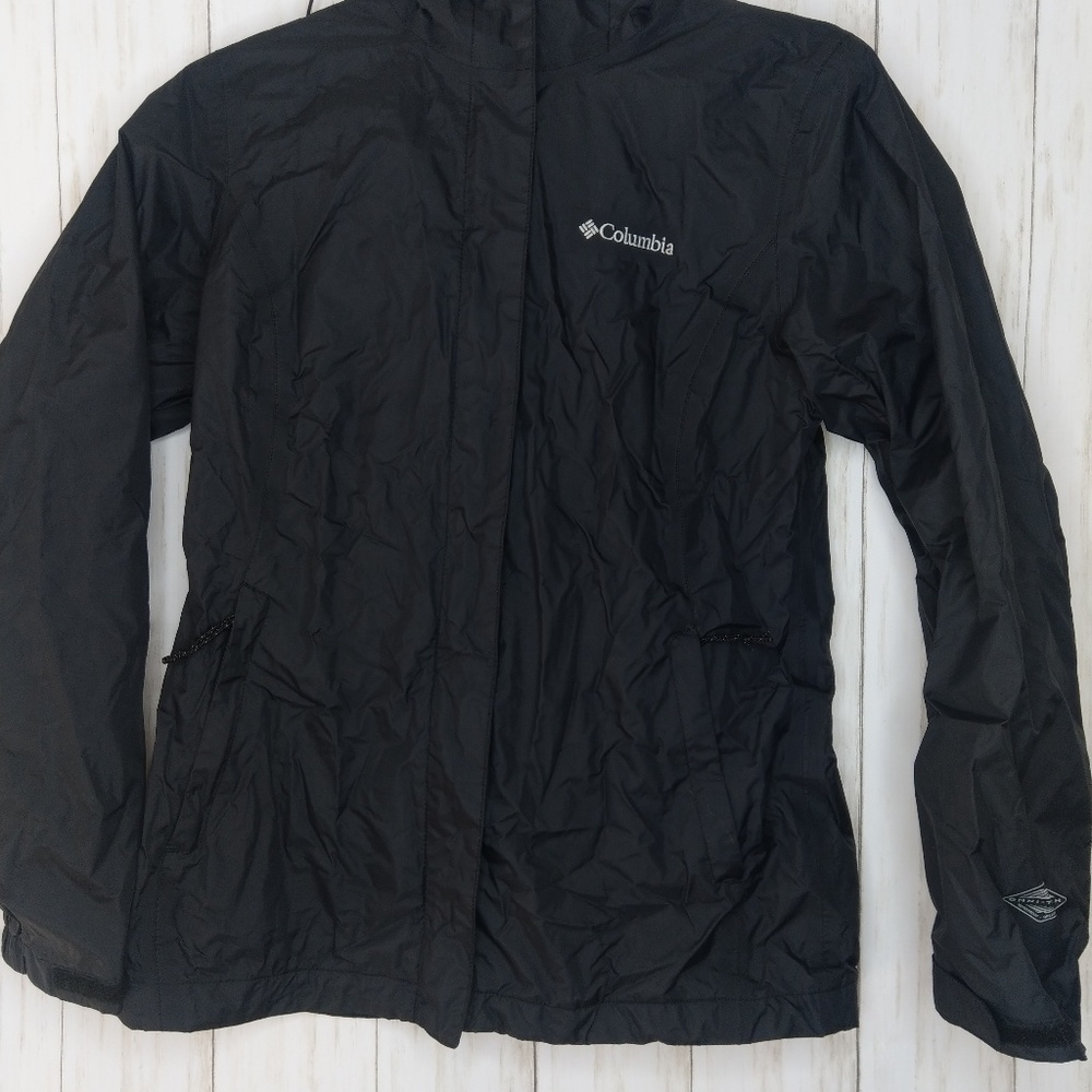 Columbia xs black rain jacket